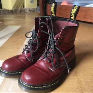 Dr. Martens Boot Smooth Cherry Red Women/s Size 8
